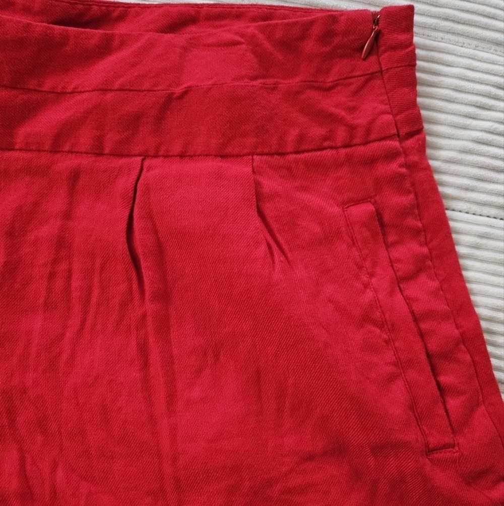 Worthington Women's Red Shorts Linen Blend Size 16 - Picture 2 of 10